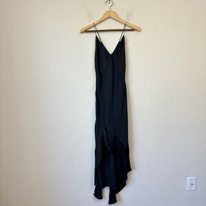 ZARA x NARCISO RODRIGUEZ Black Slip Dress Hi-Low Italian Fabric